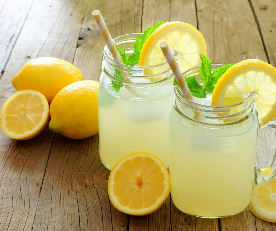 Enjoying a Massive Glass of Lemonade